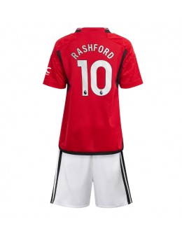 Manchester United Marcus Rashford #10 Replika Hemmakläder Barn 2023-24 Kortärmad (+ byxor)